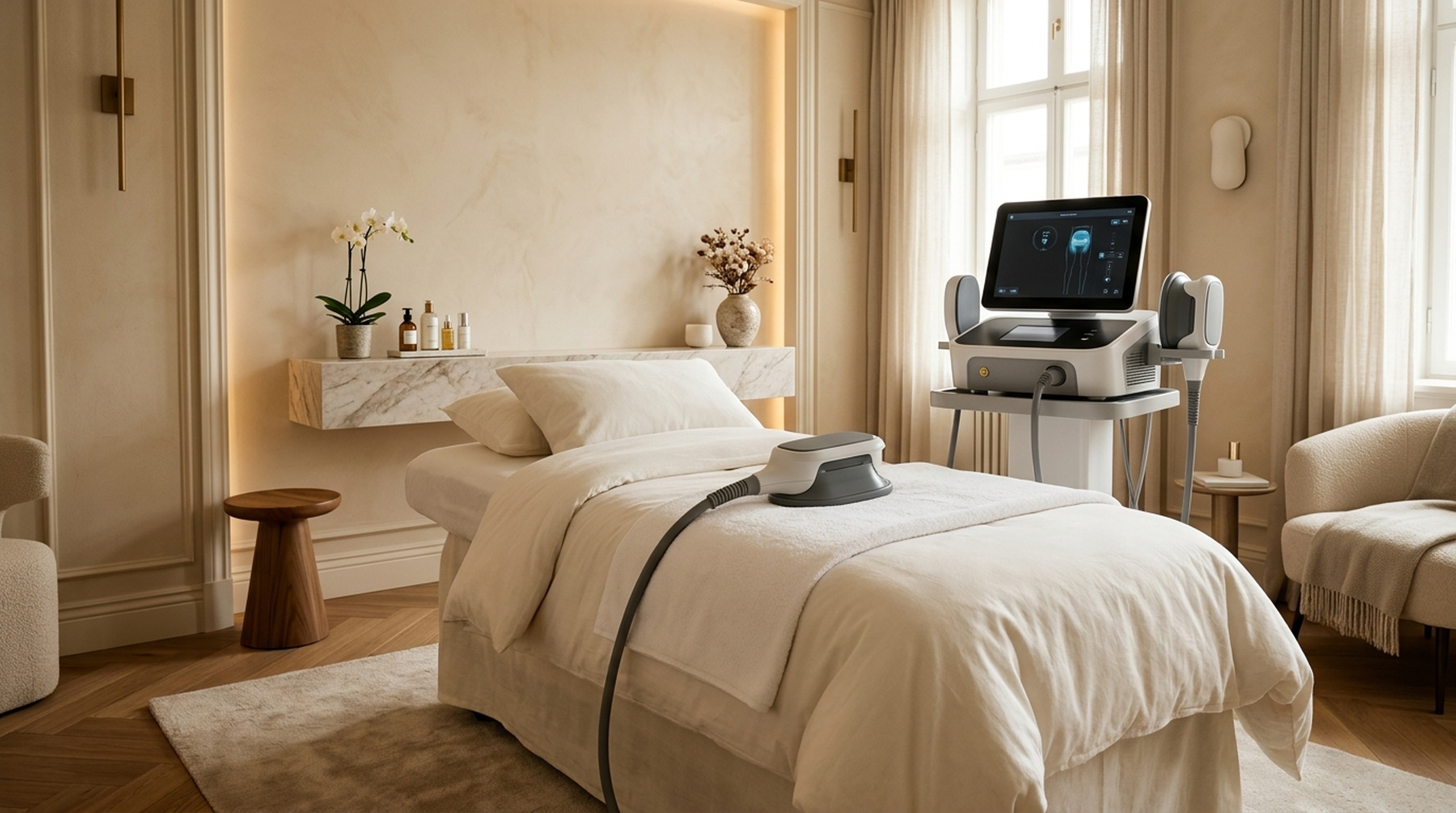 Fondo horizontal del tratamiento: EMS Body Sculpting